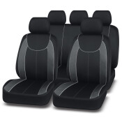 Чехлы AUTOPREMIER Escada для передних и задних сидений, сетка и полиэстер, черный/серый цвет, 9 предметов Чехлы AUTOPREMIER Escada для передних и задних сидений, сетка и полиэстер, черный/серый цвет, 9 предметов