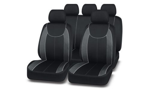 Чехлы AUTOPREMIER Escada для передних и задних сидений, сетка и полиэстер, черный/серый цвет, 9 предметов