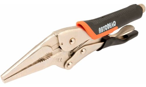 Зажим ручной Автодело, удлинённый, с фиксатором, длина 210мм, арт. АД-30449