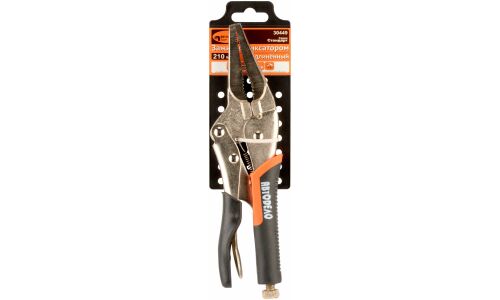 Зажим ручной Автодело, удлинённый, с фиксатором, длина 210мм, арт. АД-30449