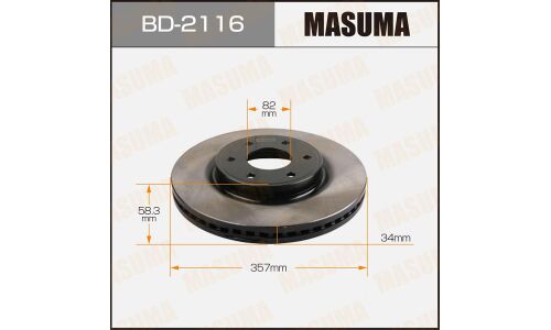 Диск тормозной Masuma, передний, правый/левый, для Nissan Patrol, 1 шт, арт. BD-2116