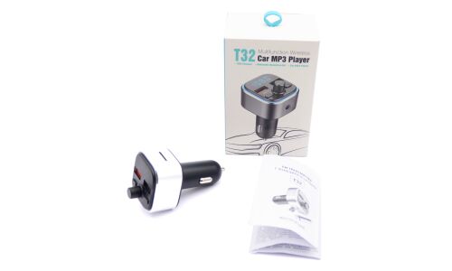 FM-трансмиттер (модулятор) Multifunction Wireless Car Player, 12/24В, 2xUSB / microSD, Bluetooth, 87.5–108Мгц, поддержка MP3 / WAV / FLAC / APE, арт. T32