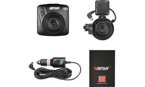 Видеорегистратор ARTWAY AV-397 GPS, 2 Мп, 1920х1080, обзор 170°, экран 2", 1 камера