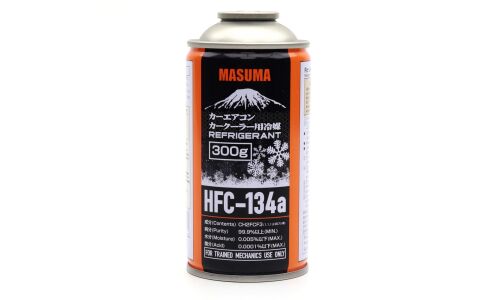 Фреон (хладон) MASUMA R134a (тетрафторэтан), баллон под проколку, резьба М14х1.25, 300г, арт. HFC-134a