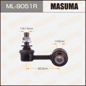 Стойка стабилизатора (линк) Masuma, передняя, для Toyota Tundra, арт. ML-9051R