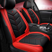 Чехлы-накидки CARFORT WAVE 2 для передних сидений и заднего дивана, экокожа, черный/красный цвет, комплект Чехлы-накидки CARFORT WAVE 2 для передних сидений и заднего дивана, экокожа, черный/красный цвет, комплект