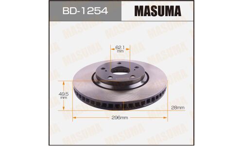 Диск тормозной Masuma, передний, правый/левый, для Toyota Alphard / Estima, 1 шт, арт. BD-1254