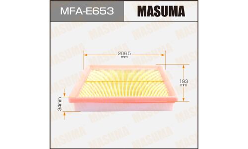 Воздушный фильтр A0719 MASUMA LHD VOLKSWAGEN GOLF, SKODA RAPID 14- (1/40)