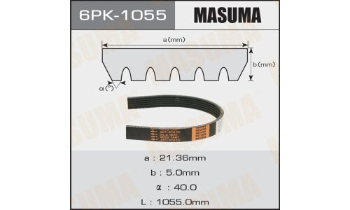 Ремень поликлиновый Masuma, арт. 6PK-1055