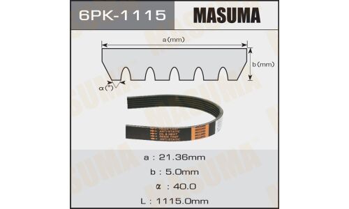 Ремень поликлиновый Masuma, арт. 6PK-1115
