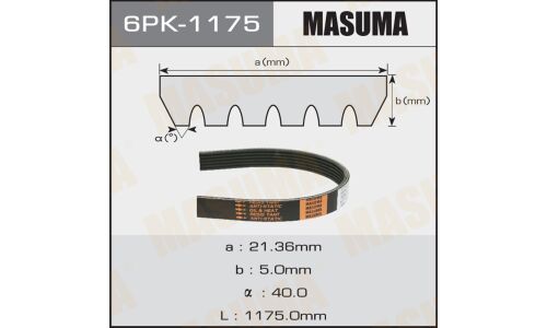 Ремень поликлиновый Masuma, арт. 6PK-1175
