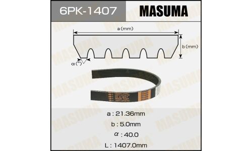 Ремень поликлиновый Masuma, арт. 6PK-1407