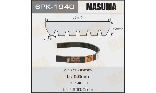 Ремень поликлиновый Masuma, арт. 6PK-1940