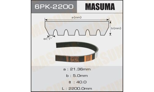 Ремень поликлиновый Masuma, арт. 6PK-2200