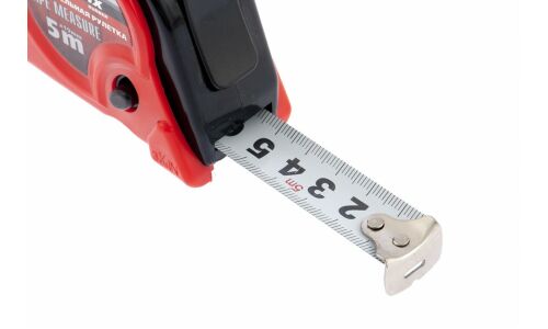 Рулетка Matrix, 19мм х 5м, с 3-мя фиксаторами, обрезиненный корпус, арт. 31002