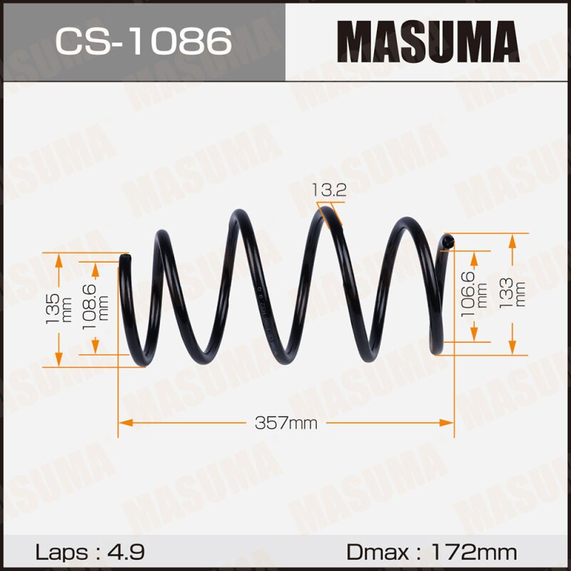 

Пружина подвески MASUMA front PRIUS / ZVW30, ZVW35