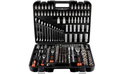 Набор инструментов Автодело, под размеры 1/2", 1/4" и 3/8", комплект 216 предметов, арт. 39926