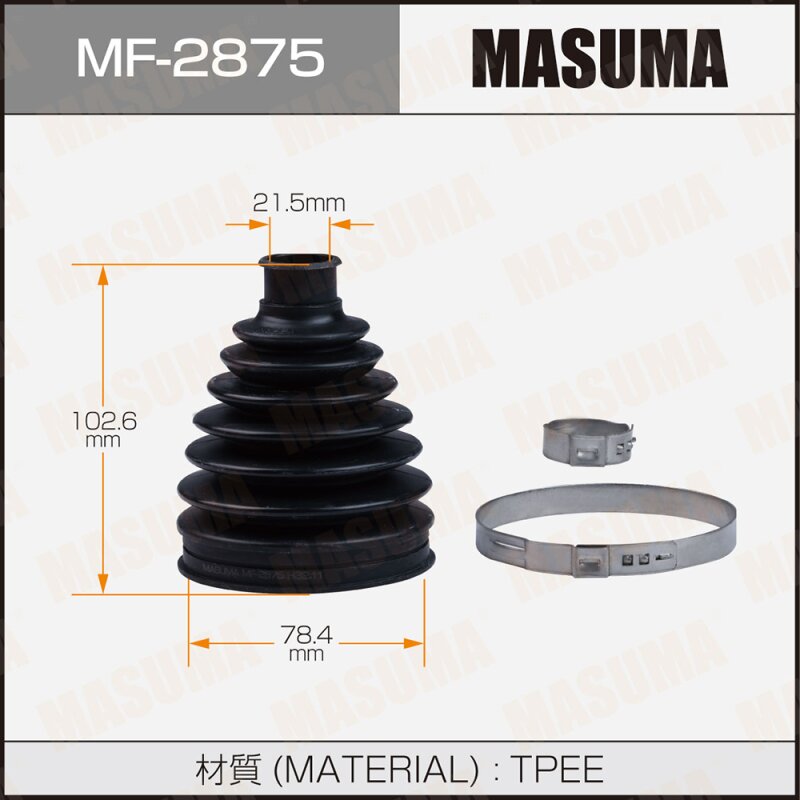 

Пыльник ШРУСа MASUMA MF-2875 (пластик) + спецхомут