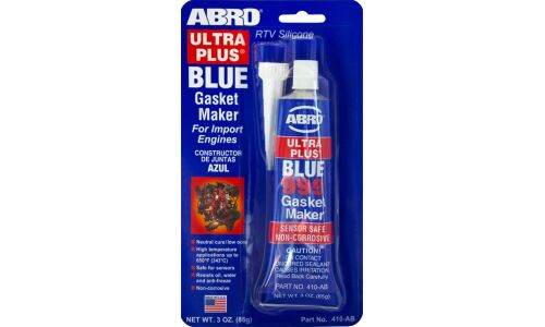 Герметик-прокладка ABRO OEM Blue 999 Gasket Maker, силиконовый, термостойкий, синий, туба 85г, арт. 410-AB