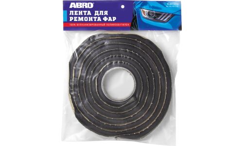 Лента клейкая двусторонняя ABRO, полиизобутиленовая, 10мм x 2.5м, черная, арт. WS-904-2-RE