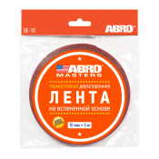 Лента клейкая двусторонняя ABRO Masters, акриловая, 10мм x 5м, белая, арт. OE-10-RE