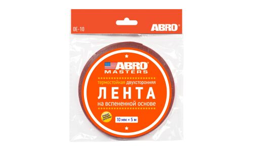 Лента клейкая двусторонняя ABRO Masters, акриловая, 10мм x 5м, белая, арт. OE-10-RE