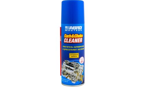 Очиститель карбюратора и дроссельных заслонок ABRO Masters Carb & Choke Cleaner, улучшает работу двигателя, аэрозоль 160г (+трубка), арт. CC-090-RE