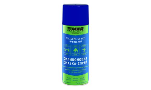 Смазка аэрозольная ABRO Masters Silicone Spray Lubricant, многоцелевая, силиконовая, водостойкая, баллон 400мл, арт. SL-400-AM-RE