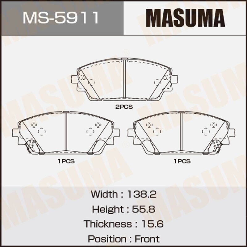 

Колодки дисковые MASUMA, NP5071, P49065 front (1/12