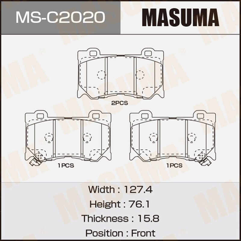 

Колодки дисковые MASUMA, AN-749WK, NP2058, P56089 front (1/12
