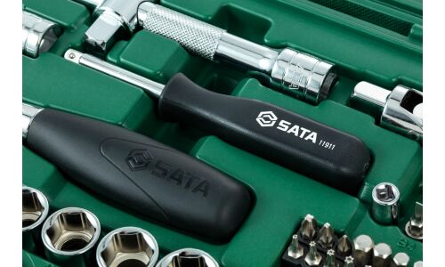 Набор торцевых головок SATA с трещоткой, под размер 1/2", комплект 60 предметов, арт. 09007 (обновлённый)