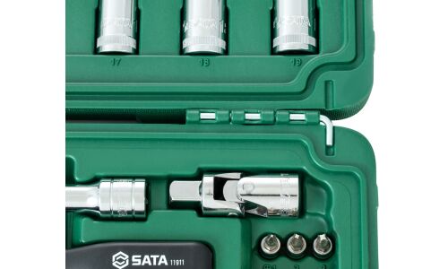 Набор торцевых головок SATA с трещоткой, под размер 1/2", комплект 60 предметов, арт. 09007 (обновлённый)