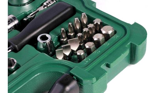Набор торцевых головок SATA с трещоткой, под размеры 1/2" и 1/4", комплект 88 предметов, арт. 09013 (обновлённый)