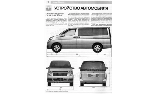 Руководство по эксплуатации, техническому обслуживанию и ремонту Nissan Elgrand с бензиновым двигателем (2002-2010 гг.)
