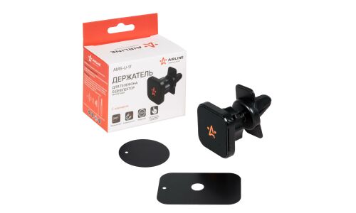 Держатель для телефона Airline, в дефлектор, магнитный, чёрный, арт. AMS-U-17