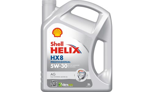 Масло моторное Shell Helix HX8 Professional AG 5W30 синтетическое, SN/GF-5, для бензинового двигателя, 5л, арт. 550054289