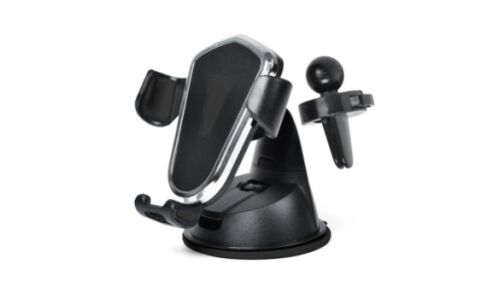 Держатель для телефона Car Phone Holder, гравитационный, 2 в 1 (присоска и прищепка на дефлектор), чёрный
