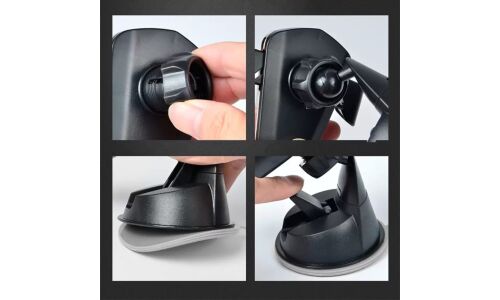 Держатель для телефона Car Phone Holder, гравитационный, 2 в 1 (присоска и прищепка на дефлектор), чёрный