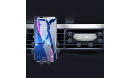 Держатель для телефона 6-Point Linkage Mobile Phone Bracket, гравитационный, на дефлектор, черный, арт. R903