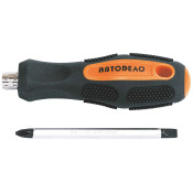 Отвёртка комбинированная Автодело, SL6/PH2x75мм, с прорезиненной рукояткой, магнитная, арт. АД-39454 Отвёртка комбинированная Автодело, SL6/PH2x75мм, с прорезиненной рукояткой, магнитная, арт. АД-39454