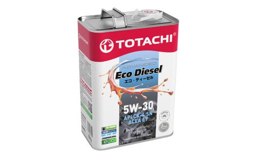 Масло моторное Totachi Eco Diesel Advanced 5w30, полусинтетическое, API CK-4/SN, ACEA E9, универсальное, 4л, арт. E2204