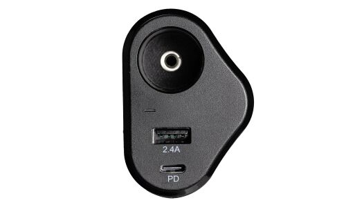 Разветвитель прикуривателя Airline Pro 12/24В, 1 гнездо, 1xUSB (5В, 2.4А), 1xUSB Type-C PD (5В/3А, 9В/2А, 12В/1.5А), 120Вт, черный, с предохранителем, арт. AEBD033