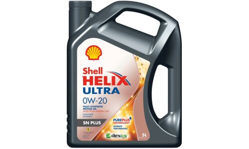 Масло моторное Shell Helix Ultra 0w20 синтетическое, API SN+, ILSAC GF-5, ACEA A1/B1, для бензинового двигателя, 5л, арт. 550052652