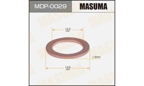 Шайба (прокладка) для болта маслосливного MASUMA, SUZUKI 14.3x19.8x1.3
