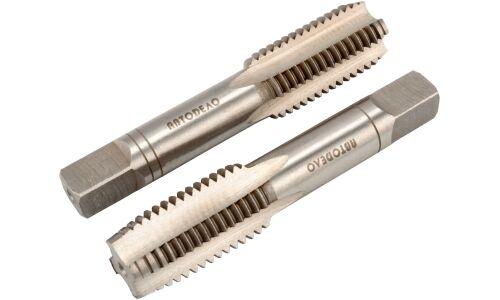 Метчик ручной Автодело, М14х1.25мм, комплект 2 шт, в футляре, арт. АД-40800