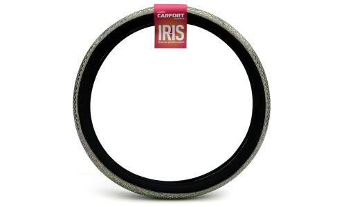 Оплетка на руль Carfort Iris 13 с цветными кристаллами, экокожа, черный цвет, размер M (37-39см)