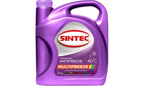 Антифриз Sintec Multifreeze G11, G12, G12+, G13, фиолетовый, -40°C, 5кг, арт. 800534
