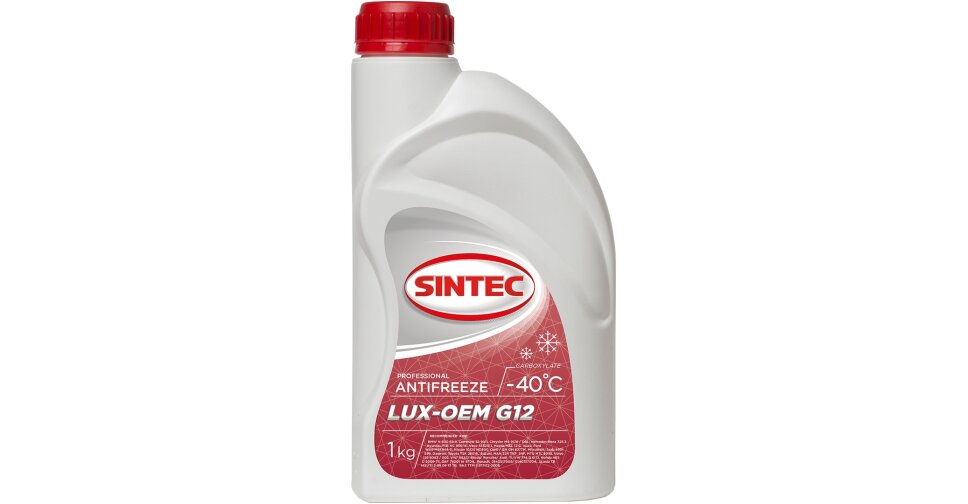 Антифриз Sintec Lux-OEM G12, красный, -40°C, 1кг, арт. 613500. Купить ...