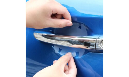 Плёнка защитная, под ручки автомобиля, прозрачная, 95x85мм, комплект 4 шт, арт. M-009