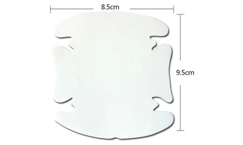 Плёнка защитная, под ручки автомобиля, прозрачная, 95x85мм, комплект 4 шт, арт. M-009